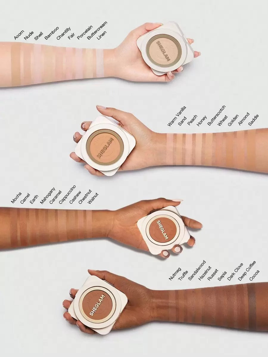 SHEGLAM Cappuccino بودرة أساس  تغطية عالية بلمسة ناعمة ولون