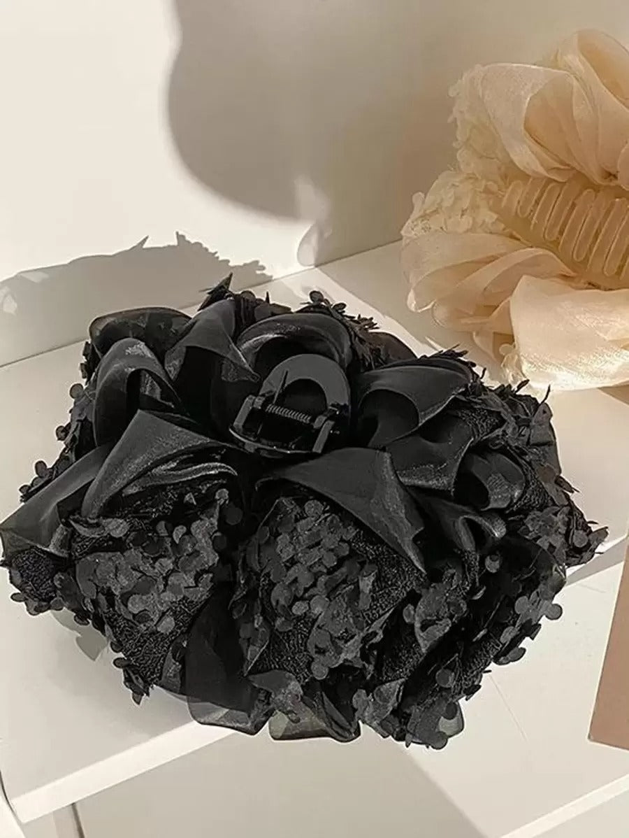 SHEIN مشبك شعر كبير متعدد الطبقات بتصميم زهري فاخر