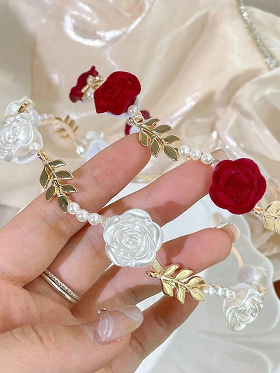 SHEIN طقم شريطين شعر بخرز لامع