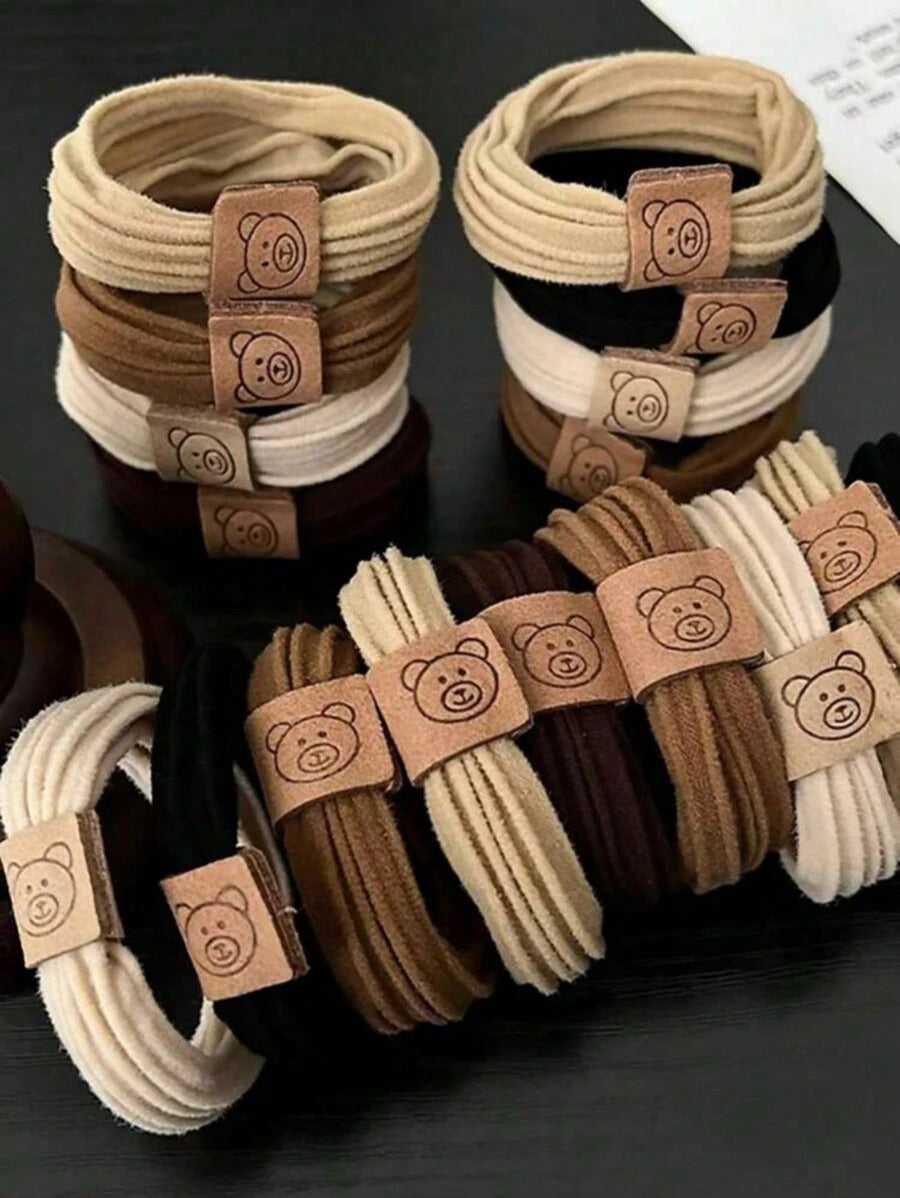 SHEIN مجموعة 10 قطع ربطات شعر مزينة بدببة كيوت