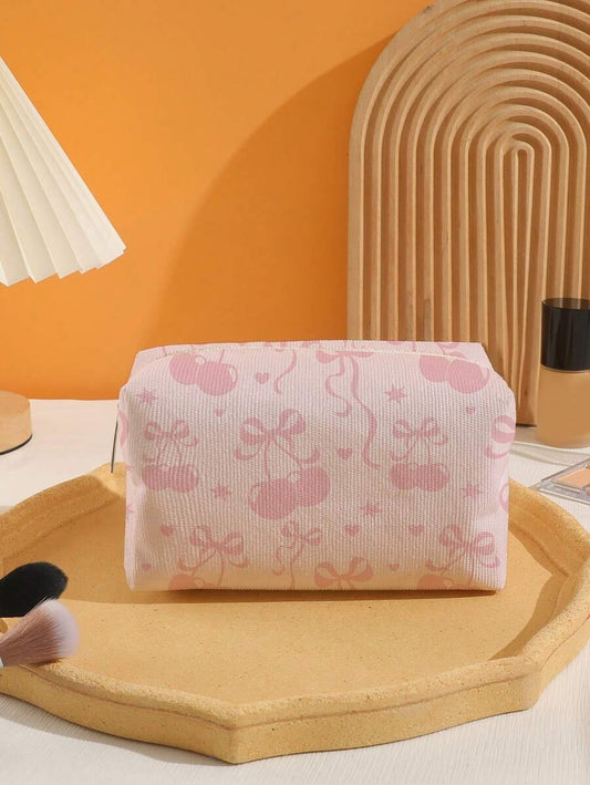 SHEIN ROMWE حقيبة مكياج للتخزين بلون وردي