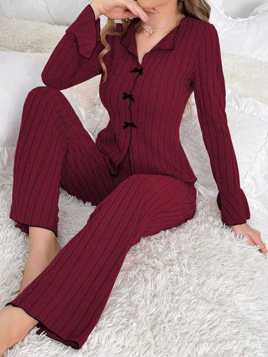 SHEIN طقم بيجامة بفيونكة