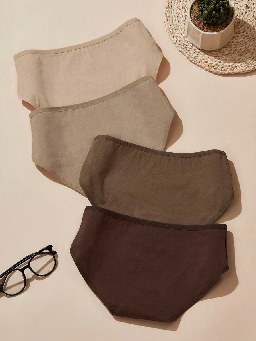 SHEIN ملابس داخلية نسائية 4 قطع بخصر عالي مرن