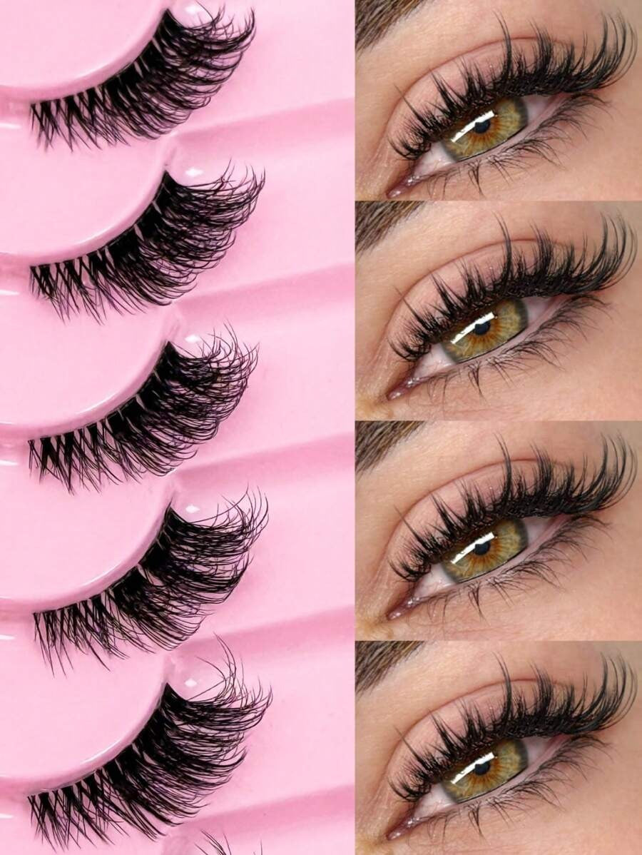 SHEIN رموش 9 أزواج نصفية طبيعية كثيفة ذيل عين القطة