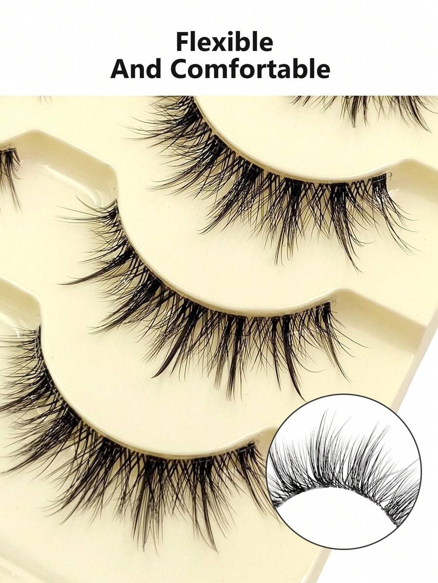 SHEIN Asiteo رموش 5 أزواج صناعية طبيعية على شكل دمية