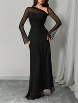 SHEIN Tall فستان ماكسي طويل ضيق بلون أسود