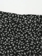 SHEIN A-Line تنورة  عالية الخصر بنقشة زهور صغيرة لون أسود