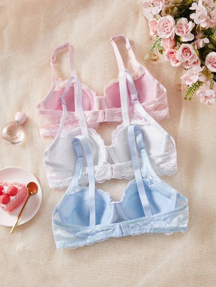SHEIN طقم 3 قطع  حمالة صدر دانتيل
