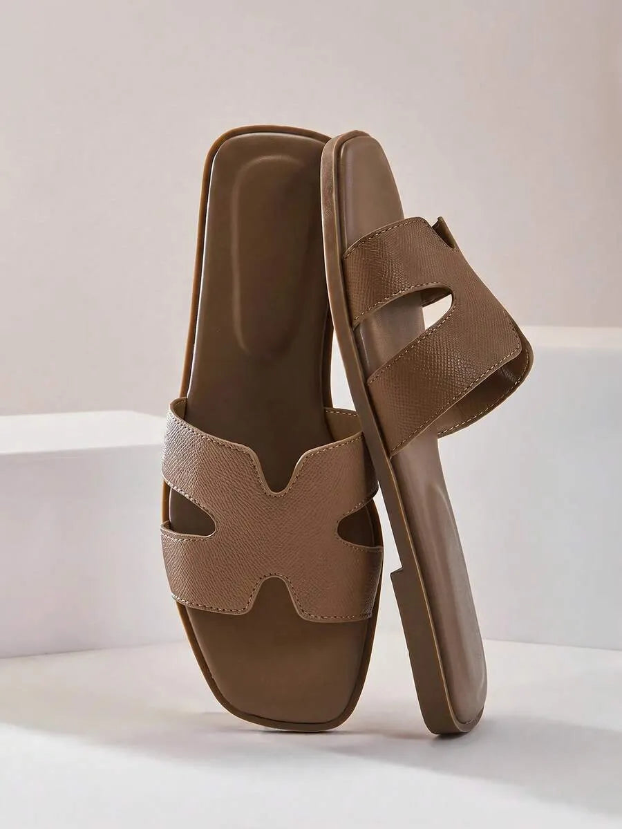 SHEIN SHUZIA صندل نسائي مسطح مريح للصيف