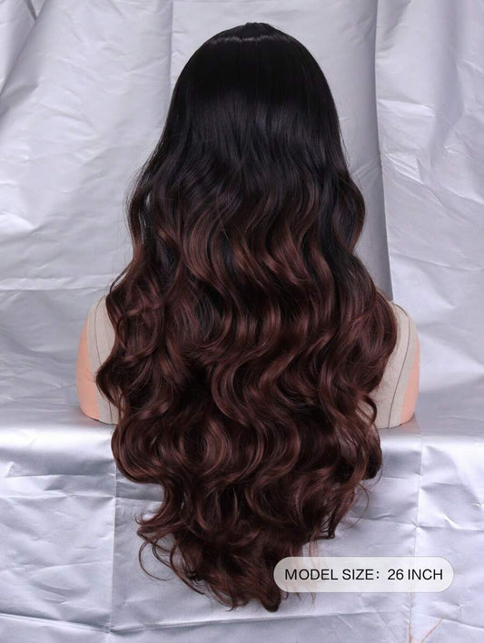SHEIN باروكة شعر صناعي طويلة بتموج ناعم
