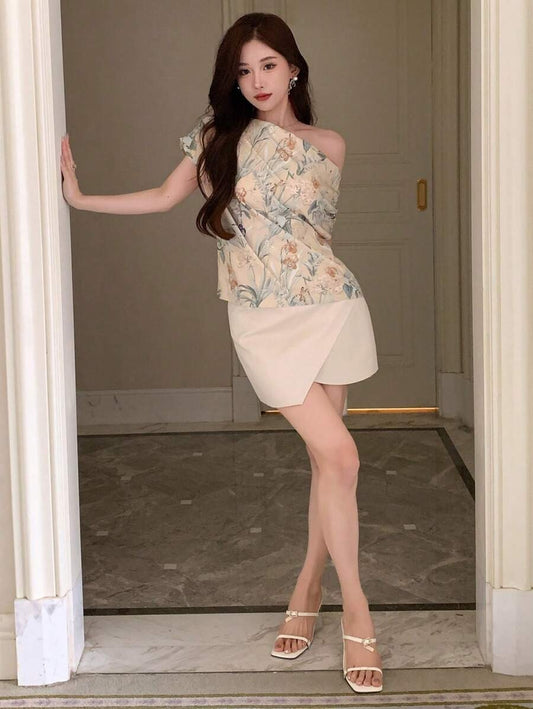 SHEIN Joudiya قميص بطبعة زهور مبهجة