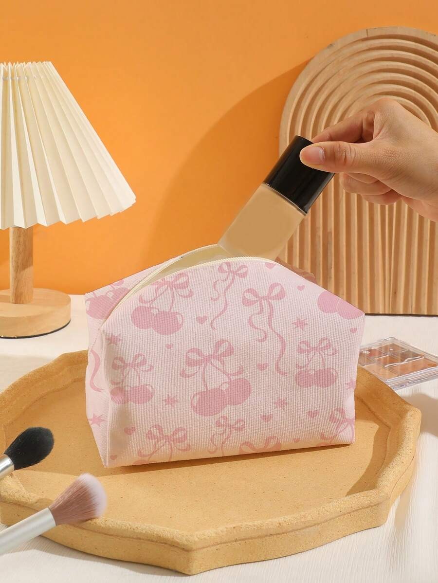 SHEIN ROMWE حقيبة مكياج للتخزين بلون وردي