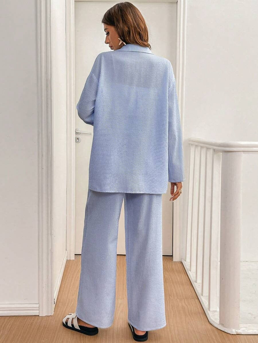 SHEIN Frenchy طقم من قطعتين بلوزة و بنطلون