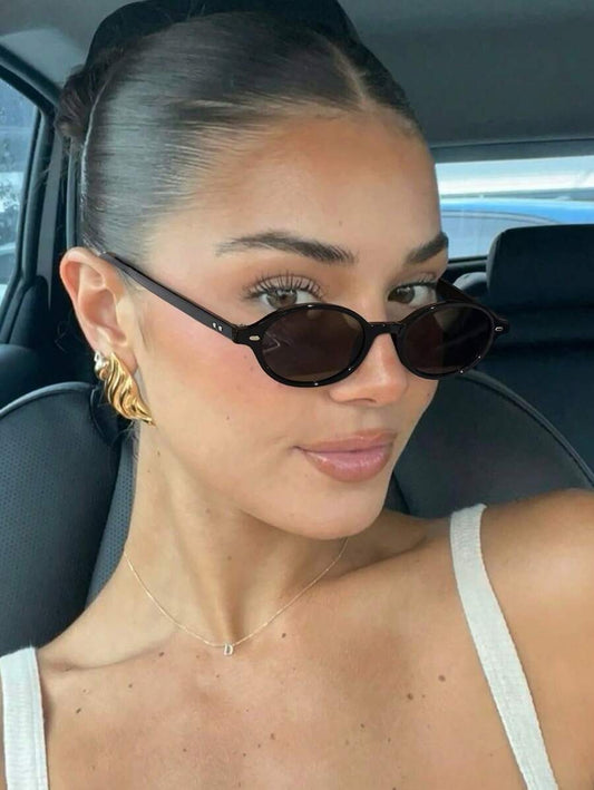 SHEIN نظارات شمس بيضاوية بلون أسود أنيق