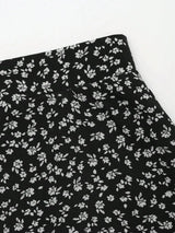 SHEIN A-Line تنورة  عالية الخصر بنقشة زهور صغيرة لون أسود