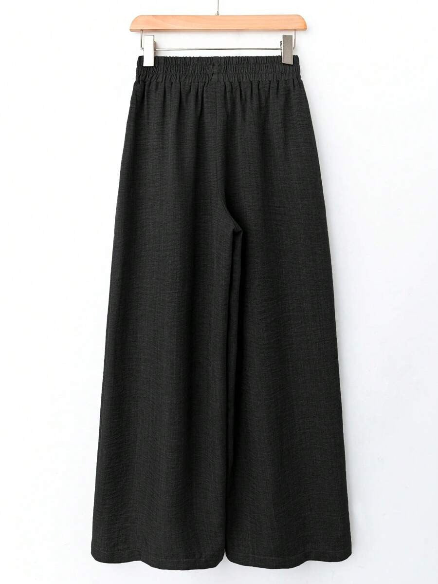 SHEIN  Rusticease بنطلون بخصر مطاطي صيفي ناعم ومريح