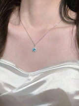 SHEIN طقم مجوهرات قلب بحري أزرق 4 قطع