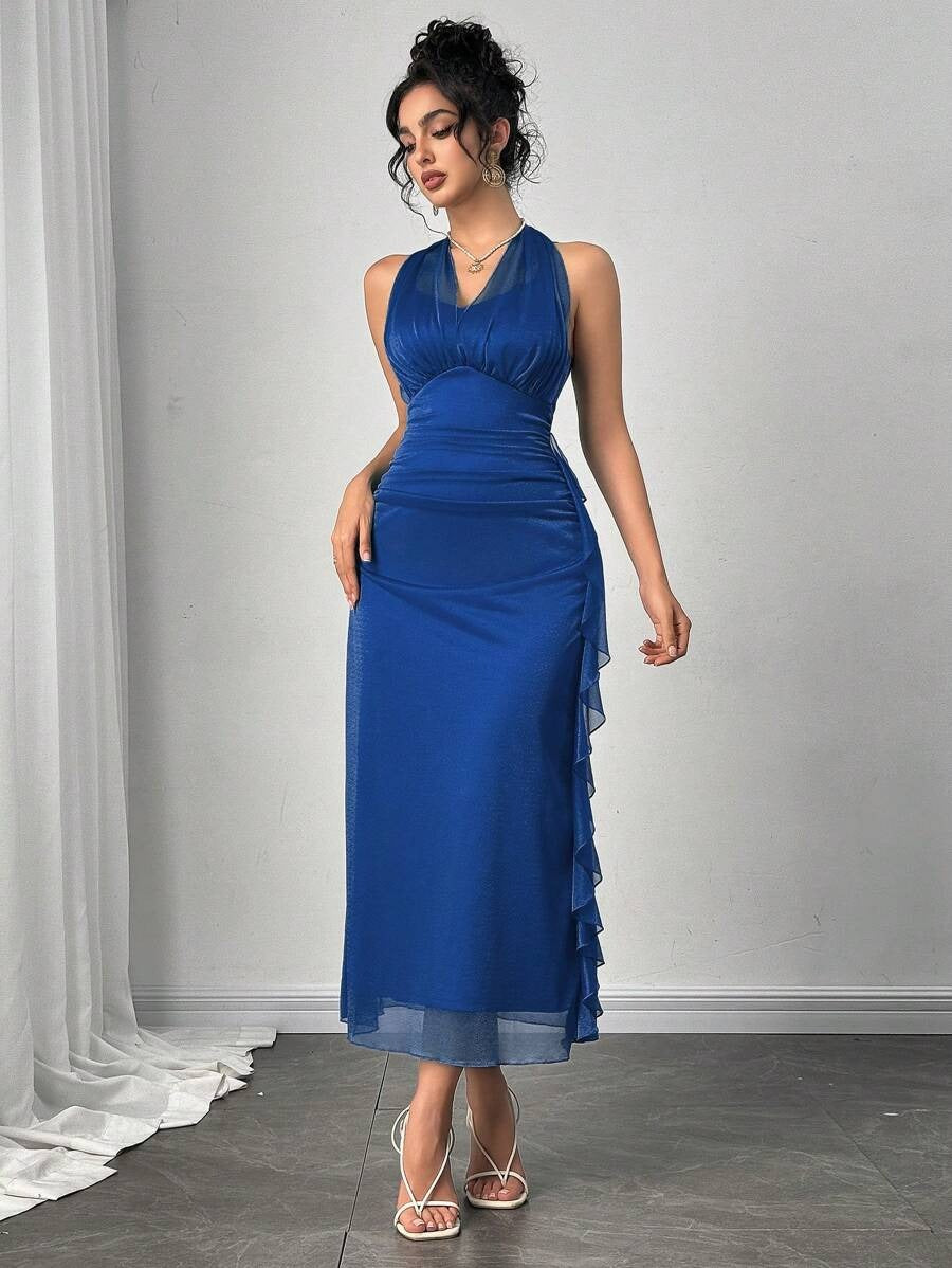 SHEIN Modelyn فستان كامي ضيق بلون أزرق ناعم