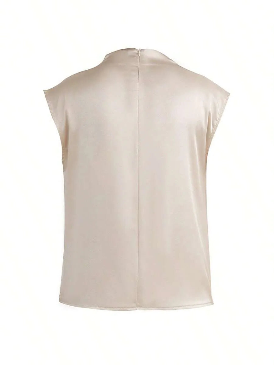 SHEIN بلوزة ساتان أنيقة للنساء للصيف