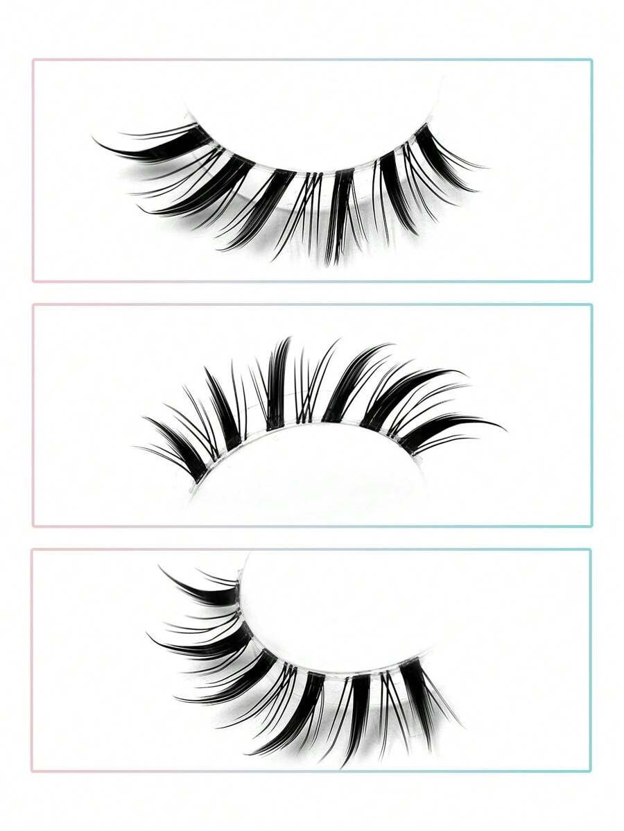 SHEIN Asiteo – 10 أزواج رموش عنقودية ستايل قطة