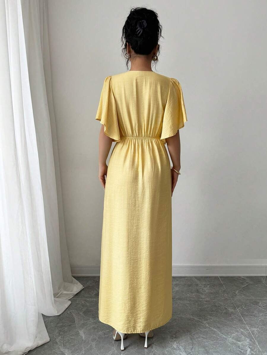 SHEIN فستان كاجوال أنيق باللون الأصفر