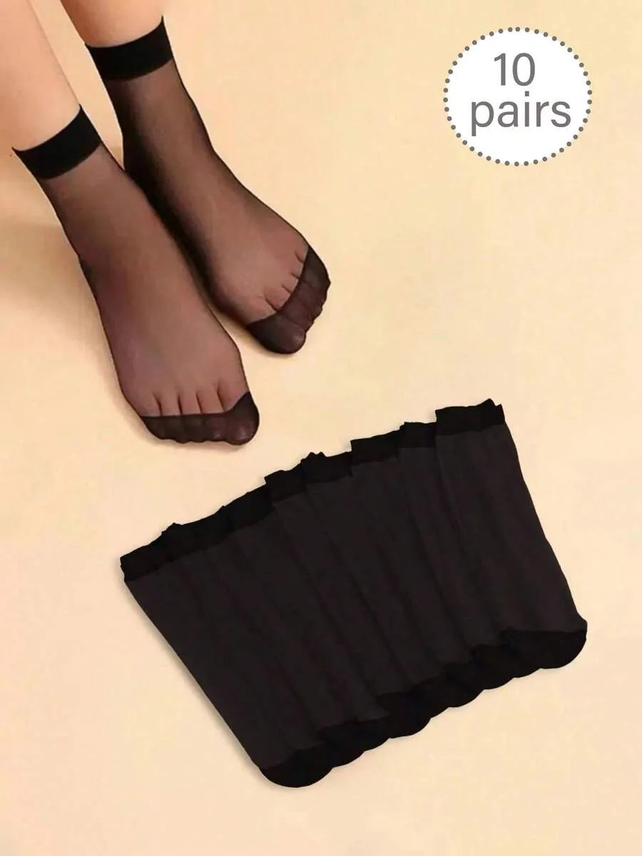 SHEIN جوارب قصيرة نسائية شفافة ومتعدد الألوان