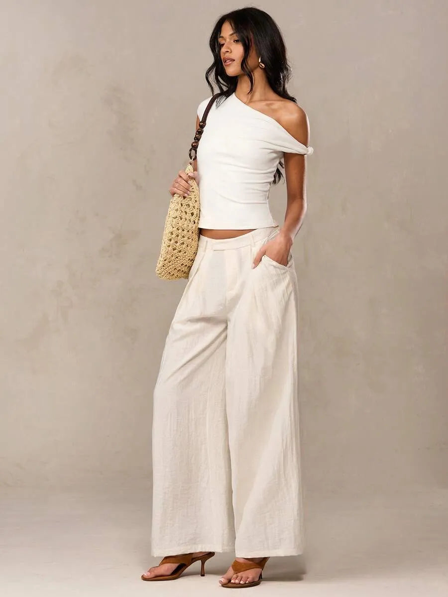 SHEIN BAE بلوزة  نسائية بكتف واحد أنيقة