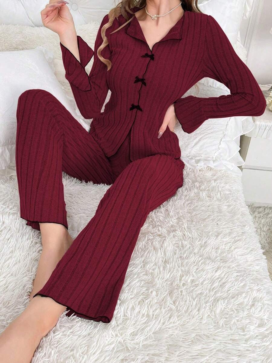 SHEIN طقم بيجامة بفيونكة