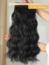 SHEIN مجموعة 3 قطع وصلات شعر بمشبك بلون أسود