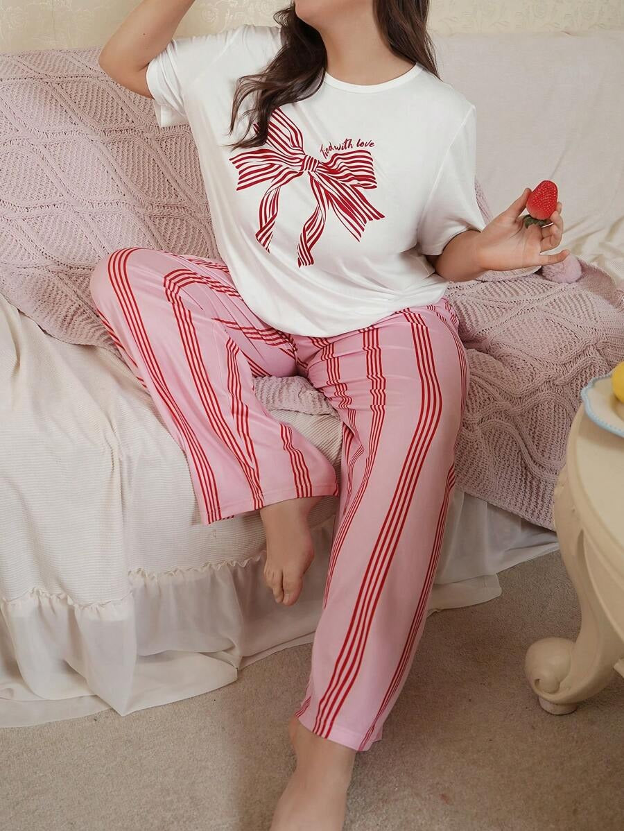 SHEIN SweetSlumber طقم بيجامة بناتي مريح وواسع