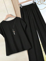SHEIN Rusticease مجموعة قميص وسروال من