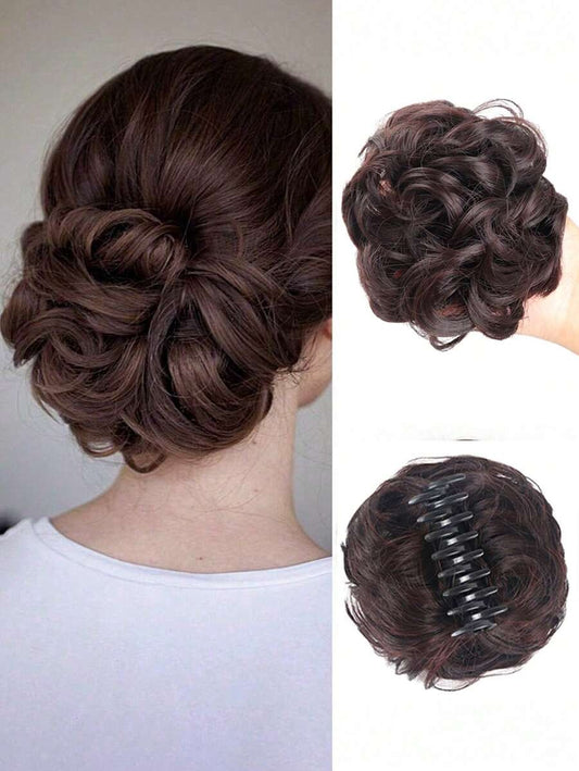 SHEIN كعكة شعر جاهزة لون بني داكن