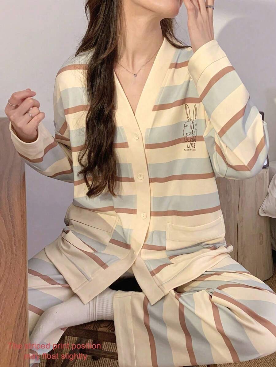 SHEIN طقم بيجامة مكون من قطعتين