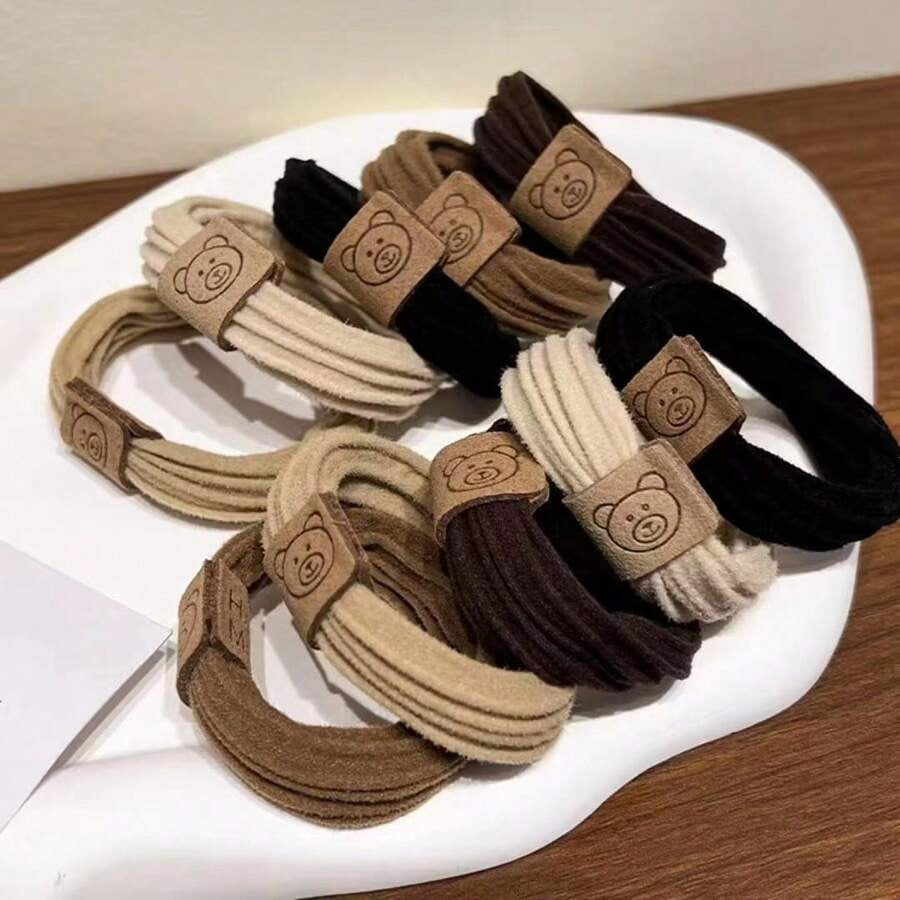 SHEIN مجموعة 10 قطع ربطات شعر مزينة بدببة كيوت