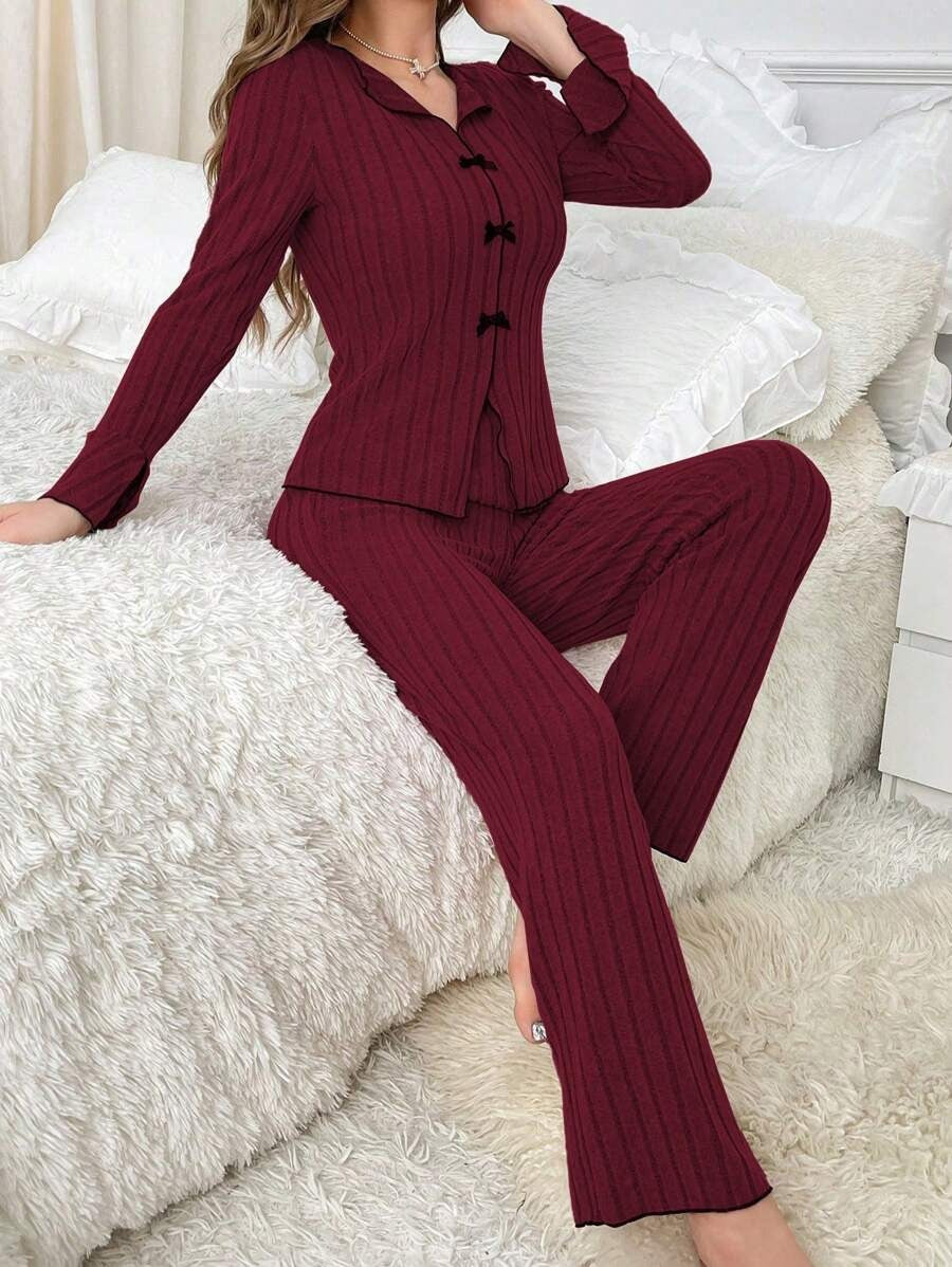 SHEIN طقم بيجامة بفيونكة