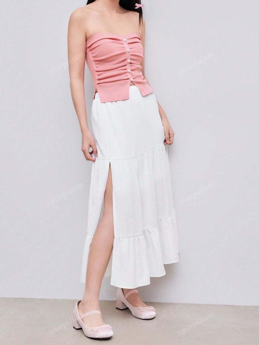 SHEIN A-Line تنورة متوسطة الطول بقصة