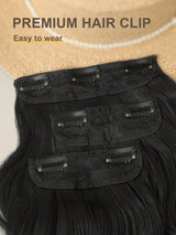 SHEIN مجموعة 3 قطع وصلات شعر بمشبك بلون أسود