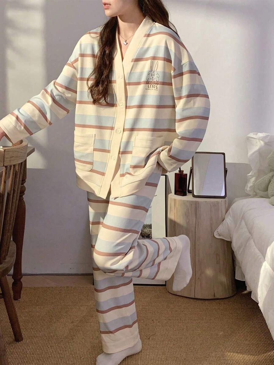 SHEIN طقم بيجامة مكون من قطعتين