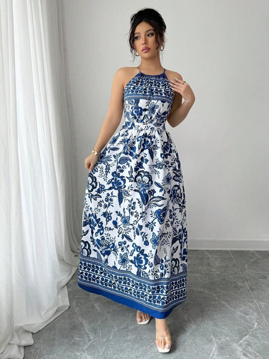 SHEIN فستان ماكسي بطبعة زهور