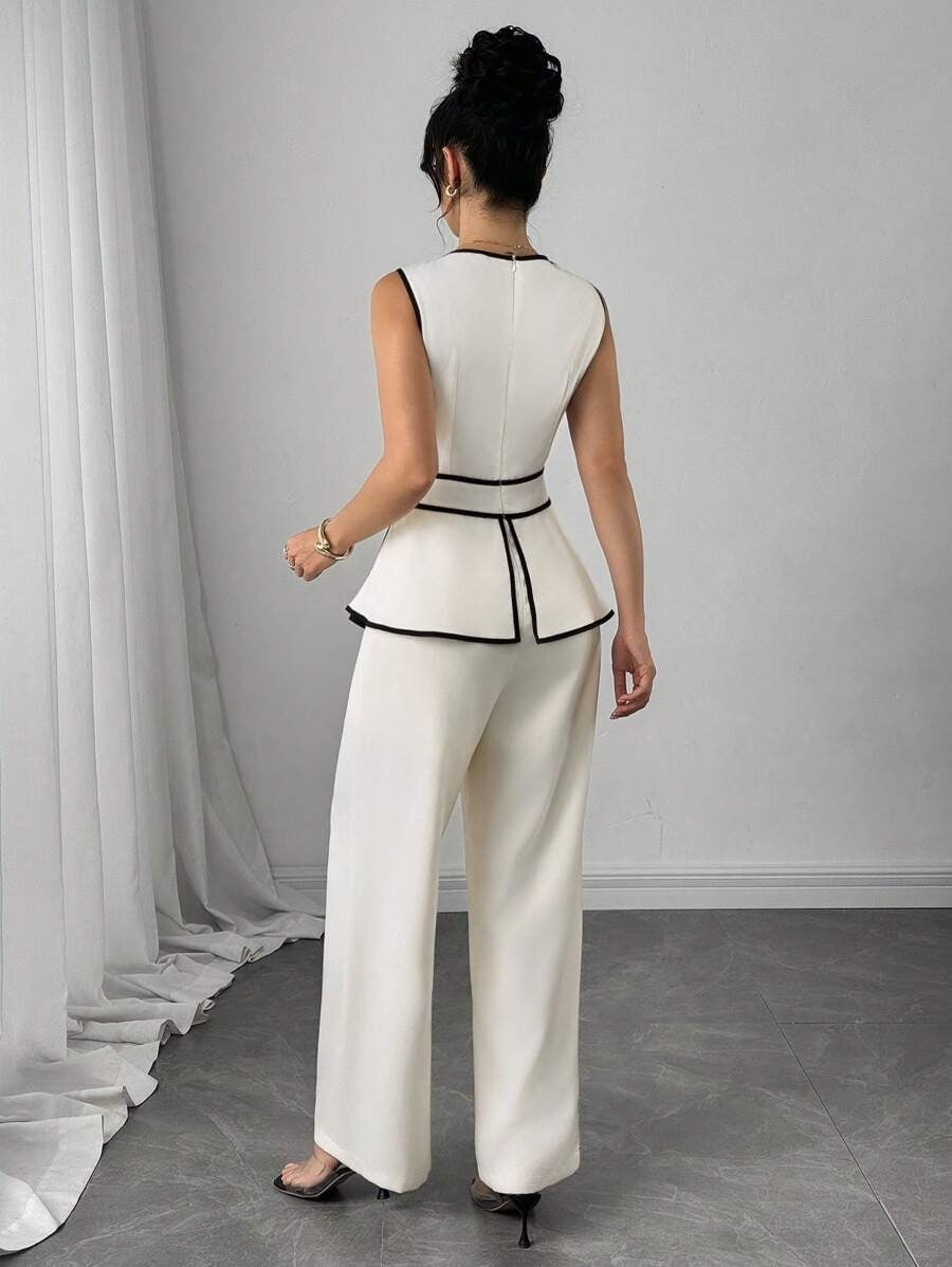 SHEIN Modelyn جمبسوت أنيق بلون مشمشي