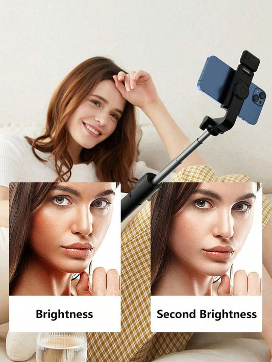 SHEIN LED عصا سيلفي بلوتوث مع حامل ثلاثي وإضاءة بلون أسود