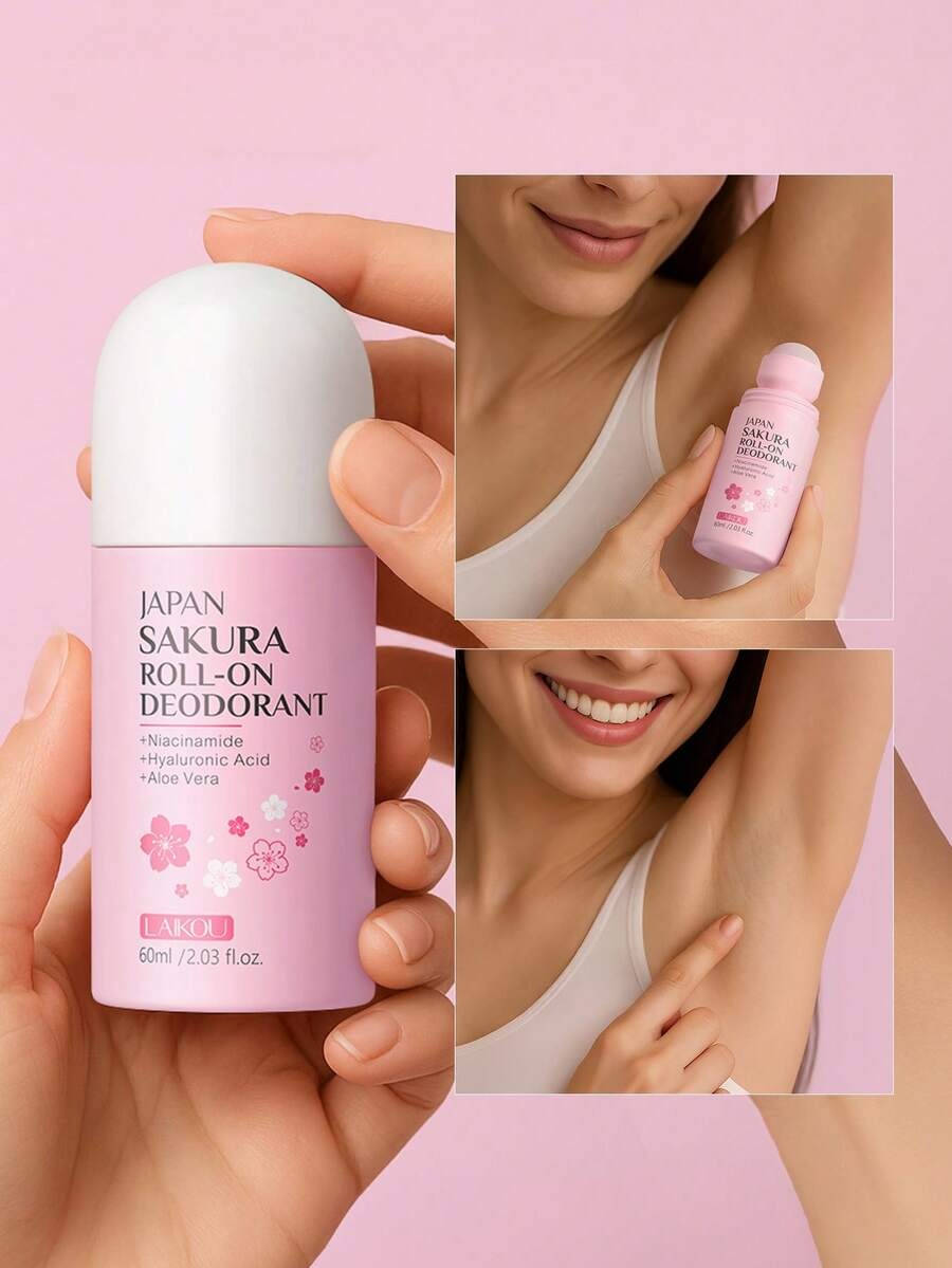 LAIKOU مجموعة لتفتيح وترطيب الجسم كريم الإبط + مزيل العرق بالكرز