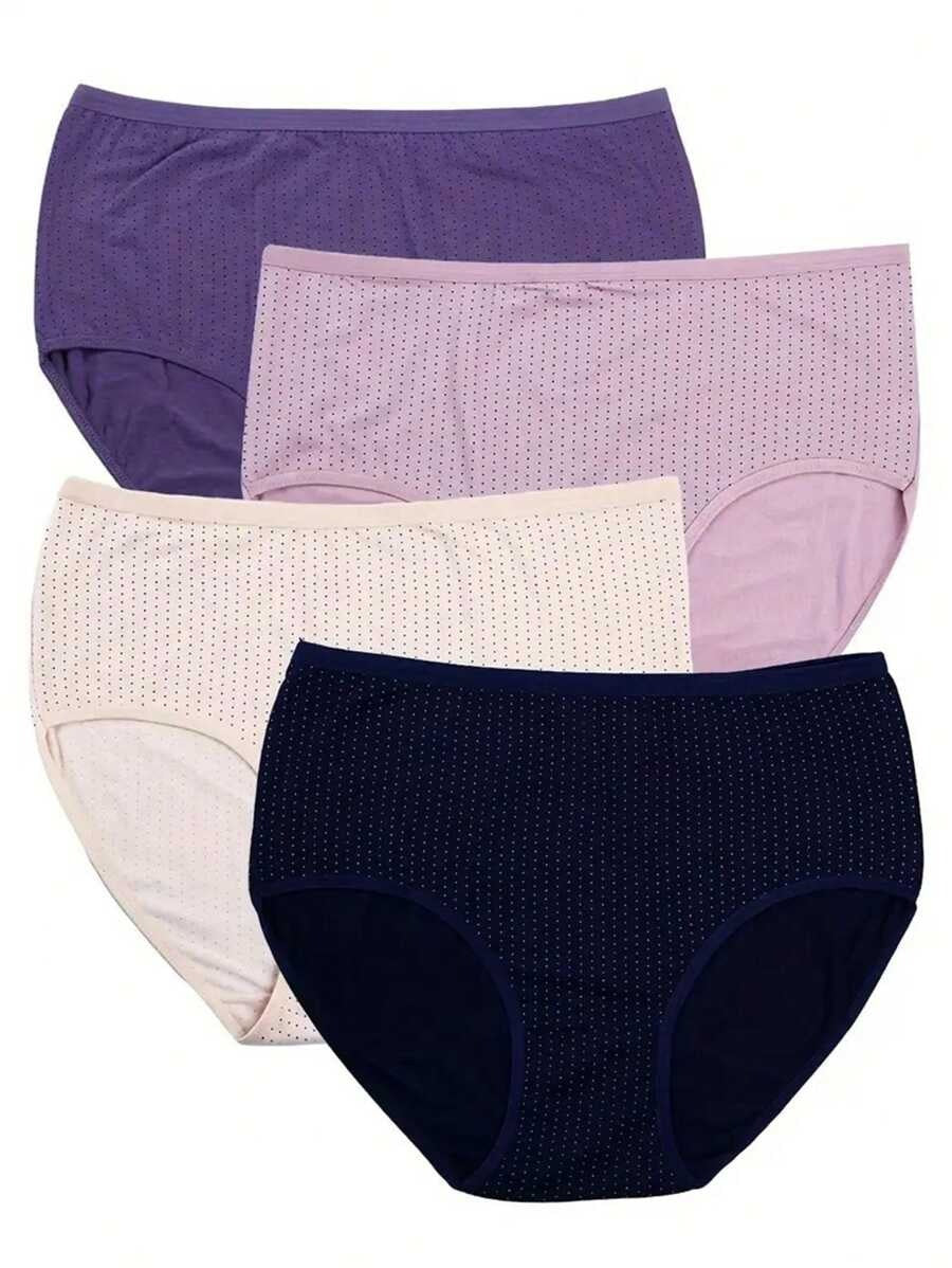 SHEIN ٤ سراويل داخلية نسائية عالية الخصر بطبعات مريحة