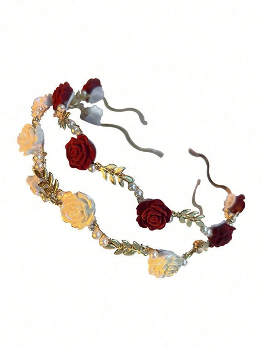 SHEIN طقم شريطين شعر بخرز لامع