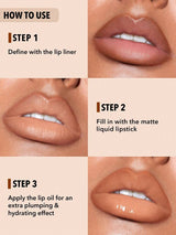 SHEGLAM  Pouty Nude مجموعة مكياج شفاه كاملة بتصميم 3 في 1