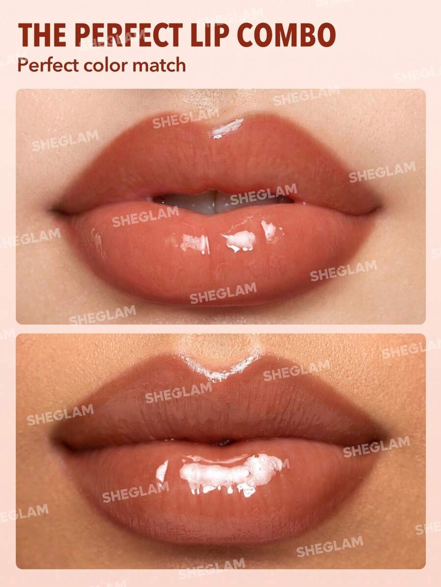 SHEGLAM Lip Rules Gloss Golden Rule قلم تحديد + غلوس بلون