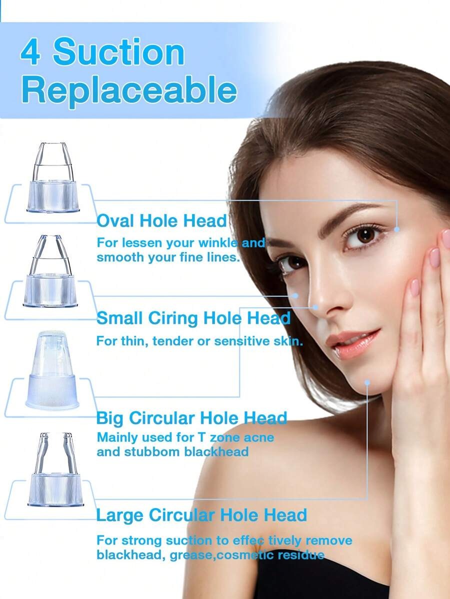 SHEIN GENAI جهاز شفط الرؤوس السوداء لون أبيض