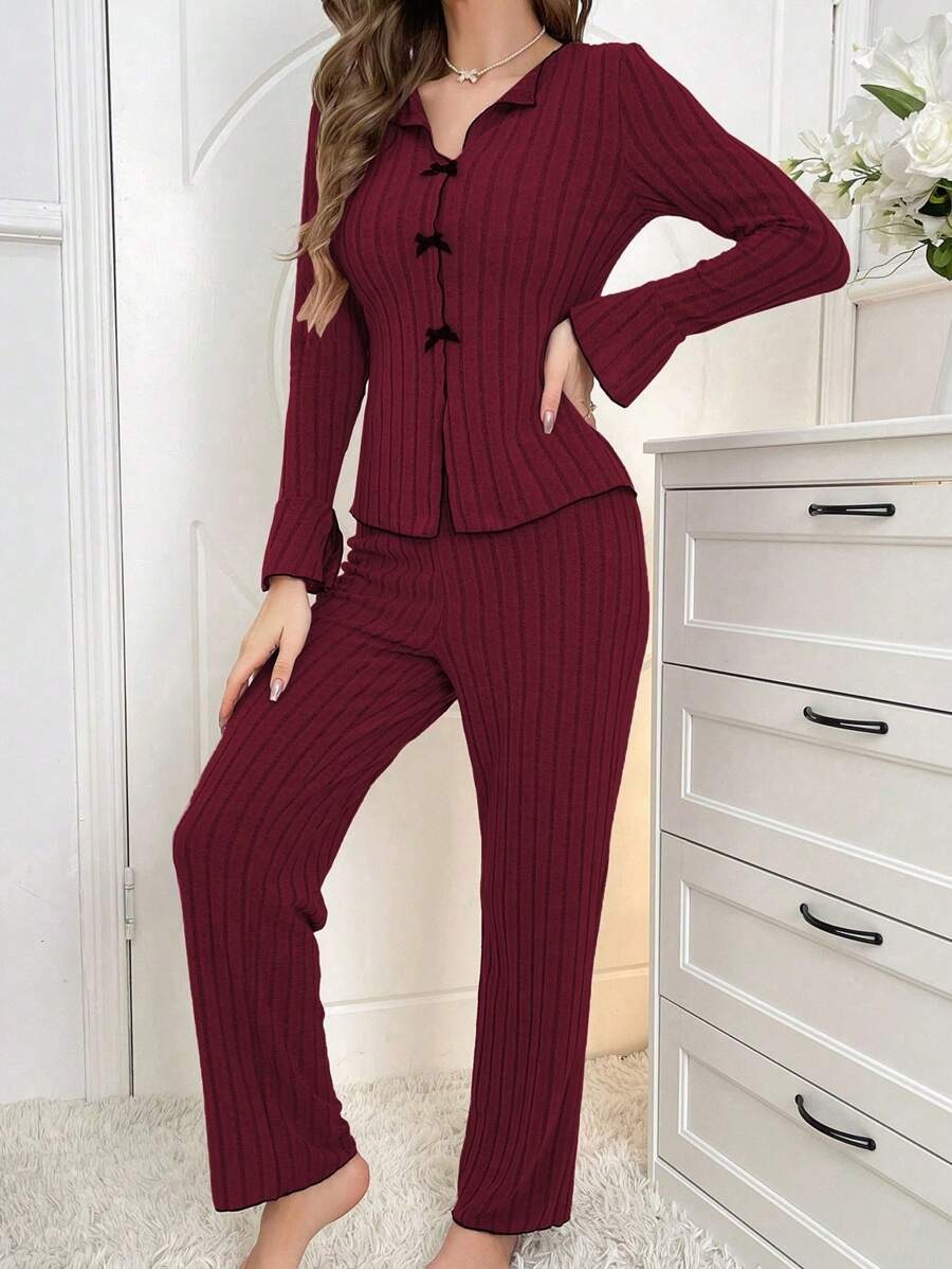 SHEIN طقم بيجامة بفيونكة