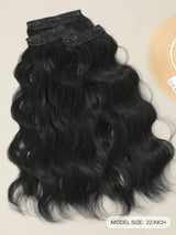 SHEIN مجموعة 3 قطع وصلات شعر بمشبك بلون أسود
