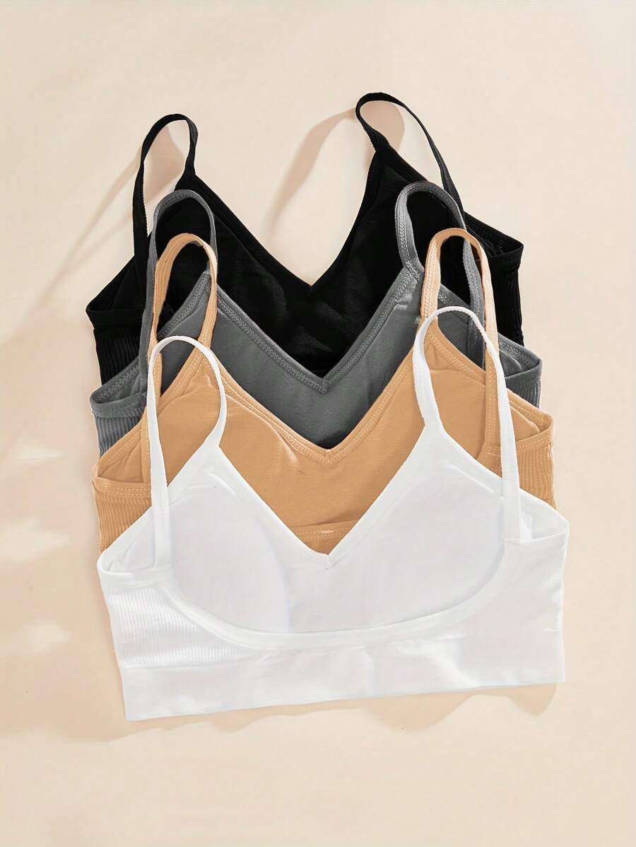 SHEIN مجموعة من 4 قطع توب أساسي بألوان مختلفة
